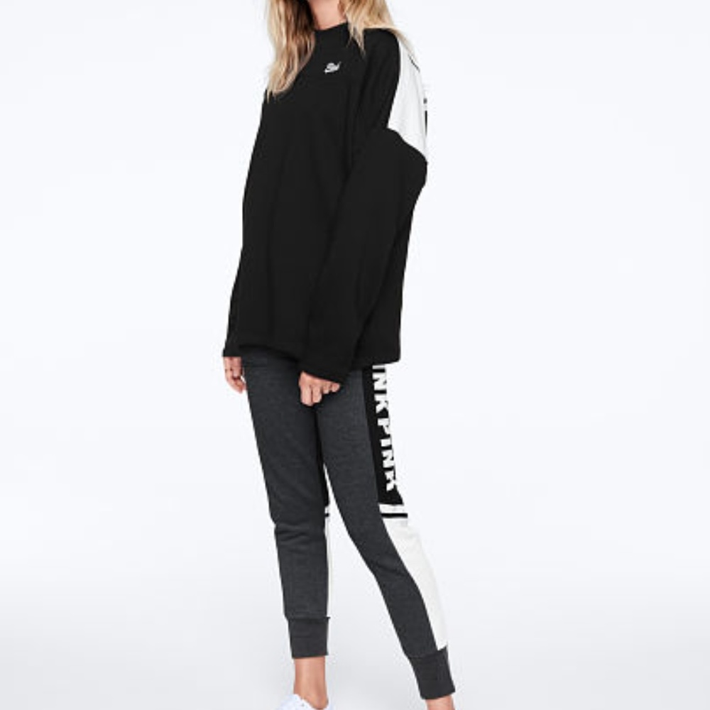 Victoria Secret Pink Oversized Black Tunic Crew - Picture 2 of 3